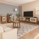 Ver imagem 2 de Sala de Estar Completa para Tv até 75 Polegadas Charlotte 4 Portas Cinamomo/off White - Pnr Móveis