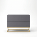 Ver imagem 4 de Mesa de Cabeceira Eros 60cm Base Dourado Mdf/mdp Mesinha Apoio Quarto Escritório Moderno:cinza