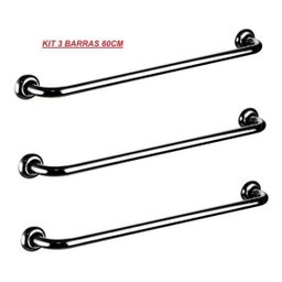 Kit 3 Barras de Apoio para Banheiro de 60cm Idosos e Pne - 2