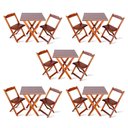 Ver imagem 1 de Kit De 5 Conjuntos De Mesa Dobrável 70x70 Com 2 Cadeiras Imbuia Cor: Marrom