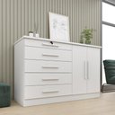 Ver imagem 2 de Cômoda com 2 Portas e 5 Gavetas 136cm Multimóveis CR35478 Neve