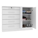 Ver imagem 4 de Cômoda com 2 Portas e 5 Gavetas 136cm Multimóveis CR35478 Neve