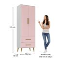 Ver imagem 3 de Quarto de Bebê Completo com Guarda-Roupa, Cômoda e Berço Magia Espresso Móveis Rosa/Branco