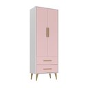 Ver imagem 6 de Quarto de Bebê Completo com Guarda-Roupa, Cômoda e Berço Magia Espresso Móveis Rosa/Branco