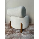 Ver imagem 3 de Poltrona Decorativa Sala Estar Mônaco Orgânica Boucle Bege - Montanaris Decor