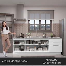 Armário de Cozinha Compacta 240cm Branco Stella Madesa 01 - 6