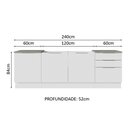 Ver imagem 4 de Armário de Cozinha Compacta 240cm Branco Stella Madesa 01