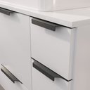 Ver imagem 3 de Conjunto Gabinete Banheiro Yaris 80cm (gabinete + Cuba + Espelheira +tampo Vidro) Branco Inteiro