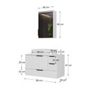 Ver imagem 5 de Conjunto Gabinete Banheiro Yaris 80cm (gabinete + Cuba + Espelheira +tampo Vidro) Branco Inteiro