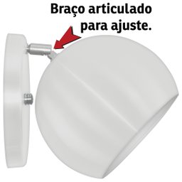Arandela Retrô Bola Lavabo Banheiro Corredor Sacada Branco - 4