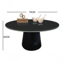 Ver imagem 3 de Mesa de Centro Base Cone Laqueada Redonda MDF 70cm Preto Decoraper