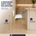 Ver mais imagens de Banqueta Alta Aurora Dourada Off White para Bancada com Encosto Kit 2 Unidades
