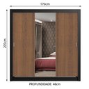Ver imagem 4 de Guarda Roupa Casal Madesa Mônaco 3 Portas de Correr com Espelho