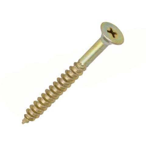 Caixa com 100 parafusos cabeca chata chipboard Philips 6 x 80mm bicromatizado Ciser