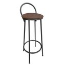 Ver imagem 1 de Banqueta Alta Drink Estofada de Metal Banco Alto para Cozinha Bar Balcão Preta Marrom