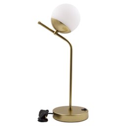 Abajur de Quarto Michele C/ Vidro Globo Interruptor On/off Soquete G9 Bivolt - Dourado - 2