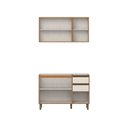 Ver imagem 3 de Conjunto Cozinha Compacta Venaly 6 Portas 2 Gavetas 3 Prateleiras Cinamomo/Off White - Henn