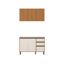 Ver imagem 2 de Conjunto Cozinha Compacta Venaly 6 Portas 2 Gavetas 3 Prateleiras Cinamomo/Off White - Henn