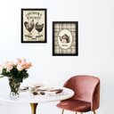 Ver imagem 1 de Kit 2 Quadros Cozinha Country Kitchen 24x18cm - com Vidro:madeira Branca
