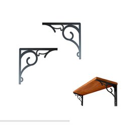 Kit 2 Prateleiras Madeira 45cm Mão Francesa Casa Cozinha Nicho Maciço - 4
