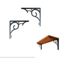 Ver imagem 4 de Kit 2 Prateleiras Madeira 45cm Mão Francesa Casa Cozinha Nicho Maciço