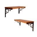 Ver imagem 1 de Kit 2 Prateleiras Madeira 45cm Mão Francesa Casa Cozinha Nicho Maciço