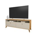 Ver imagem 1 de Rack Bancada Duarte e Pés em Madeira 160cm Tv até 60 Polegadas Tauari/offwhite G77 - Gran Belo