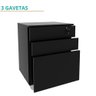 Gaveteiro de Arquivos para Escritório 3 Gavetas com Chave e Rodízios Me4148 Tecnomobili Preto - 3