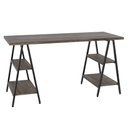 Ver imagem 5 de Mesa Escrivaninha Cavalete 150cm Estilo Industrial Prisma C08 Carvalho Dark/Preto - Mpozenato