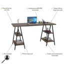Ver imagem 3 de Mesa Escrivaninha Cavalete 150cm Estilo Industrial Prisma C08 Carvalho Dark/Preto - Mpozenato