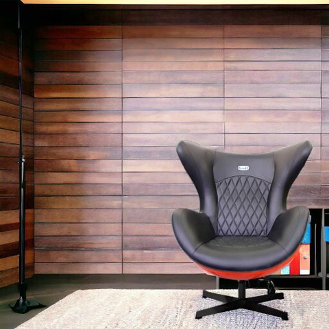 Poltrona Decorativa Egg Chair Nº20 C/regulagem de Altura Azul/laranja G53 - Gran Belo
