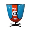 Ver imagem 6 de Poltrona Decorativa Egg Chair Nº20 C/regulagem de Altura Azul/laranja G53 - Gran Belo