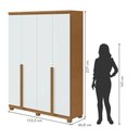 Ver imagem 3 de Guarda Roupa Solteiro 4 Portas 2 Gavetas Alonzo Móveis Lopas