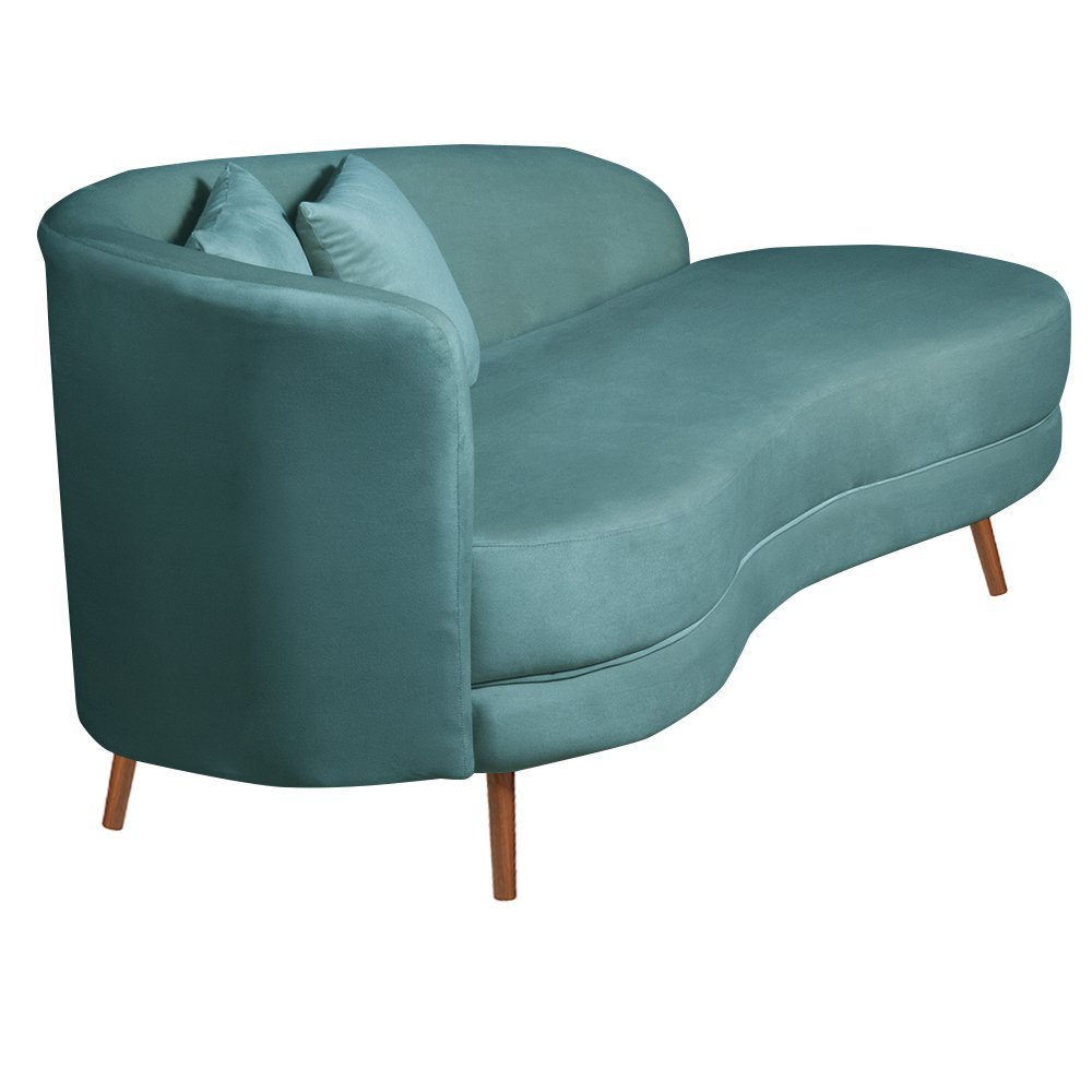 Chaise Longue Divã Emili em Madeira de Reflorestamento 160cm Veludo Vs Decor - 1