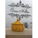 Ver imagem 2 de Caixa Resina Redonda Trama Dourada 11x11x9cm