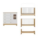 Ver mais imagens de Berço 3 em 1 para Colchão 130x60cm com Cômoda 1 Porta 4 Gavetas Nina Multimóveis Mp4760