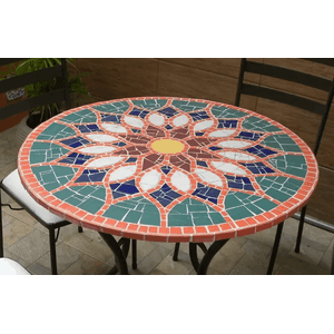 Mesa em Mosaico Vitral Árabe em Cerâmica - Somente o Tampo 150cm