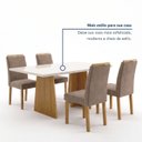 Ver mais imagens de Conjunto de Mesa 4 Cadeiras Lyra Retangular 120x80cm Vidro Cinamomo Off White Marrom