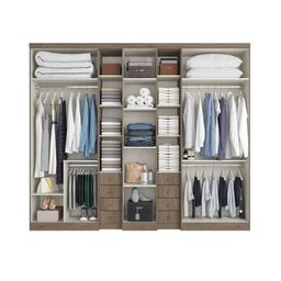 Guarda Roupa Casal Absolut Plus Glass 7 Portas Clear Rustic Off White - Thb Móveis - 3