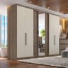 Guarda Roupa Casal Absolut Plus Glass 7 Portas Clear Rustic Off White - Thb Móveis - 2