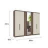 Guarda Roupa Casal Absolut Plus Glass 7 Portas Clear Rustic Off White - Thb Móveis - 4