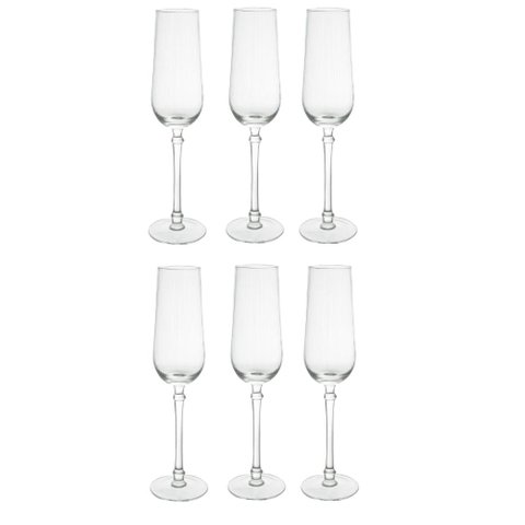 Cj 06 Taca Champagne Canelado Classic (transparente) 240ml