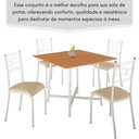Ver imagem 2 de Conjunto Sala de Jantar Ella 90x90cm 4 Cadeiras Branca-creme