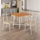 Ver imagem 5 de Conjunto Sala de Jantar Ella 90x90cm 4 Cadeiras Branca-creme