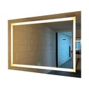 Ver imagem 1 de Espelho Decorativo Jateado Led Quente com Touch - 80x60cm