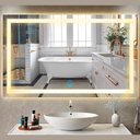 Ver imagem 3 de Espelho Decorativo Jateado Led Quente com Touch - 80x60cm