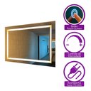 Ver imagem 2 de Espelho Decorativo Jateado Led Quente com Touch - 80x60cm
