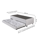 Ver imagem 2 de Bicama Box com Baú Viúvo 120x203 com Colchão Auxiliar Courino Linho Branco