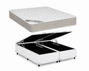 Ver imagem 1 de Cama Box Bau Casal Bipartido Branco Colchão Tecnopedic Revolution New One Face 138x188 - Castor