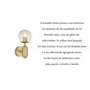 Ver imagem 6 de Arandela Interna Quarto Dourada Mate Globo Vidro Ambar G9 Jessie Lup49